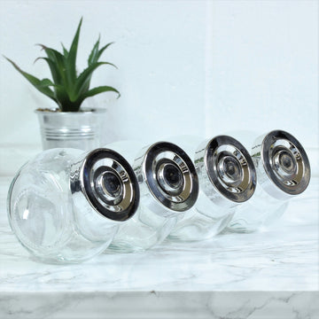 Set of 12 150ml Glass Storage Tilt Jars