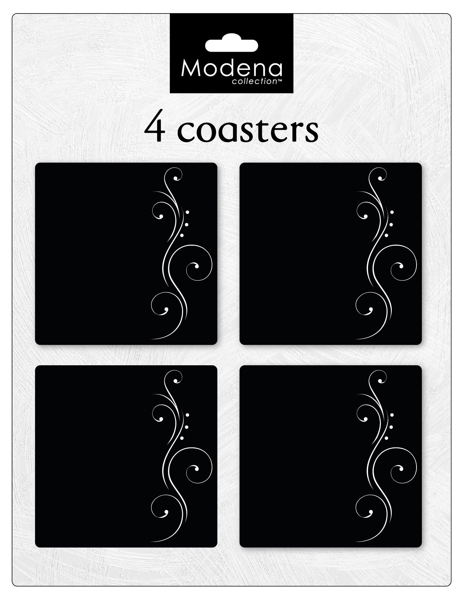 Black Cork Coasters 4Pack Elegance Design MDF