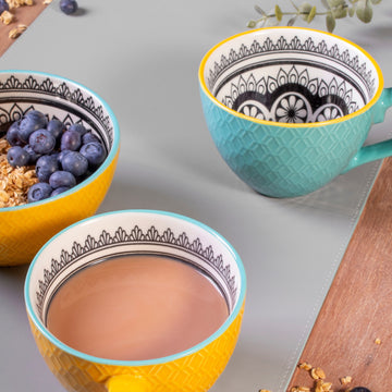 2Pcs Teal Ceramic Mug