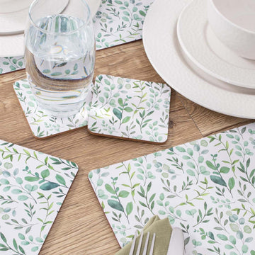 4Pcs Eucalyptus Cork Backing Non Slip Rectangular Placemats