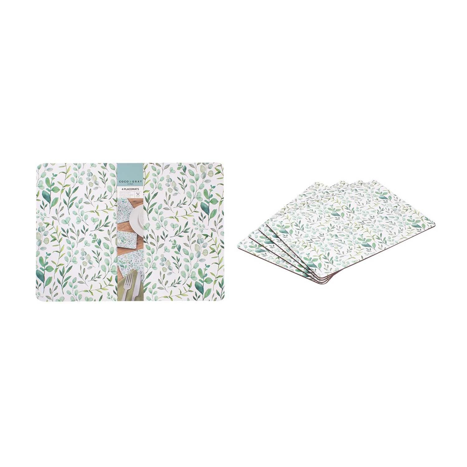4Pcs Eucalyptus Cork Backing Non Slip Rectangular Placemats