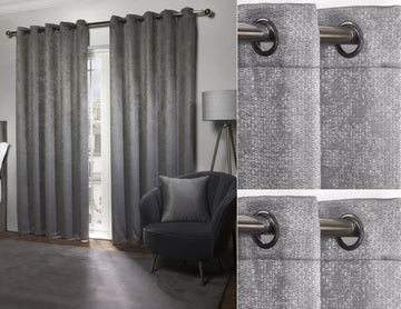 Charcoal Grey Thermal Blackout Curtains 66x72
