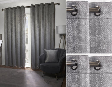 Charcoal Grey Thermal Blackout Curtains 66x90