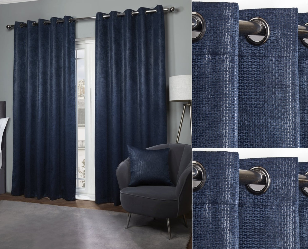 Navy Blue Thermal Blackout Curtains 66x90
