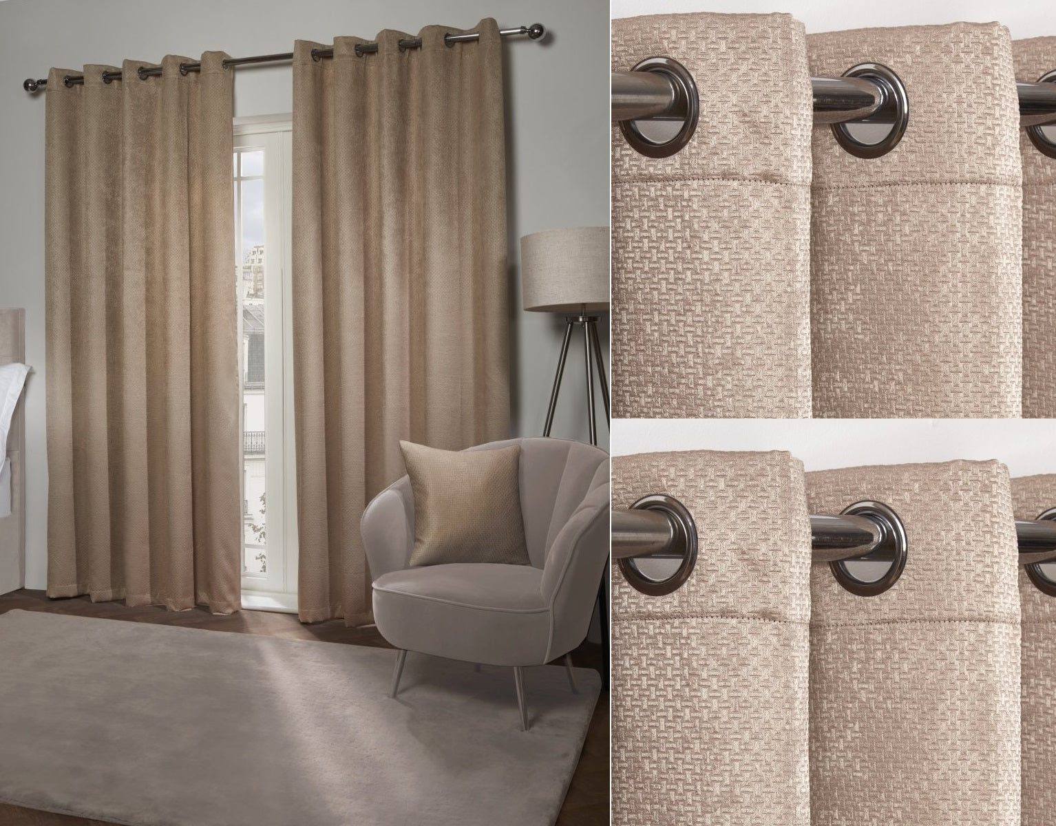 Taupe Thermal Blackout Curtains 66x72