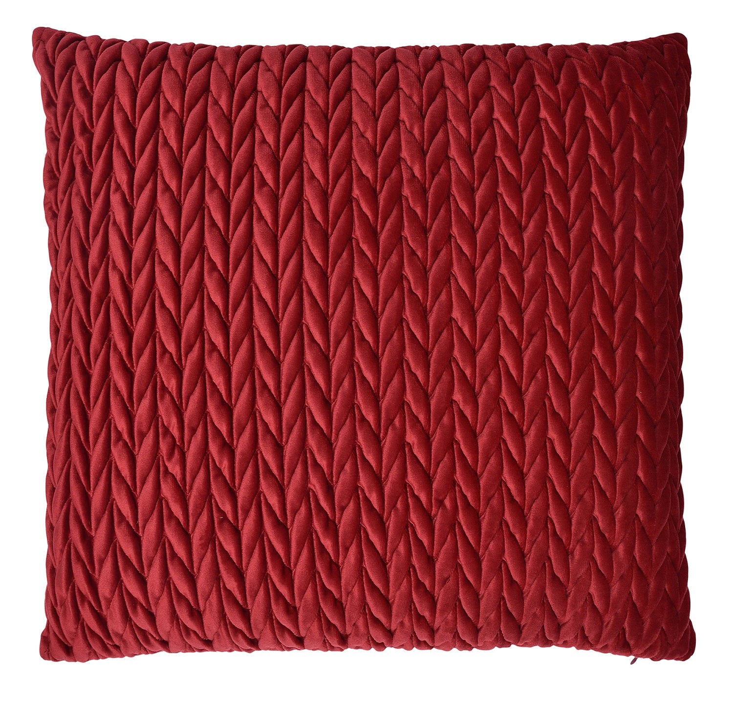 Laurence Llewelyn-Bowen Ruched Velvet Cushion Cover 43x43cm - Red