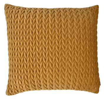 Laurence Llewelyn-Bowen Ruched Velvet Filled Cushion 43x43cm - Gold