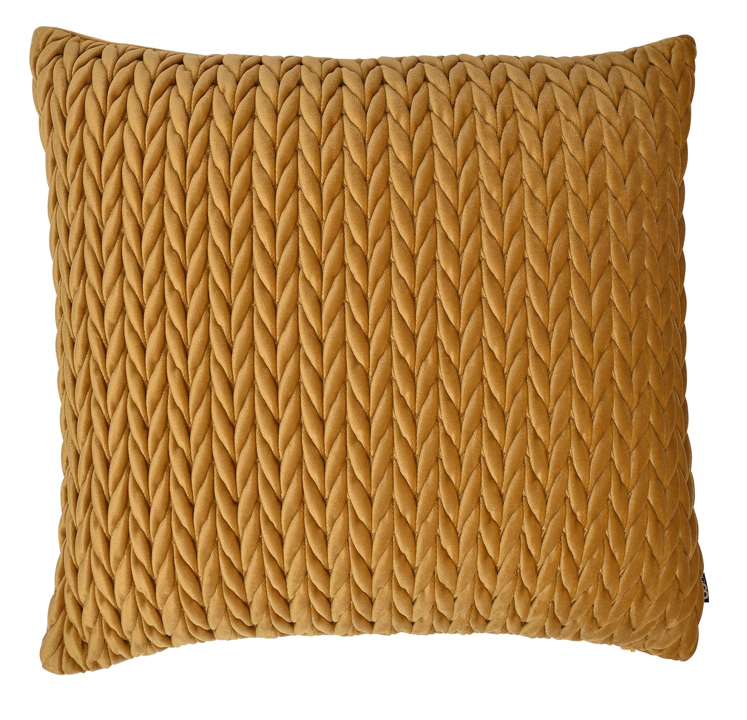 Laurence Llewelyn-Bowen Ruched Velvet Cushion Cover 43x43cm - Gold