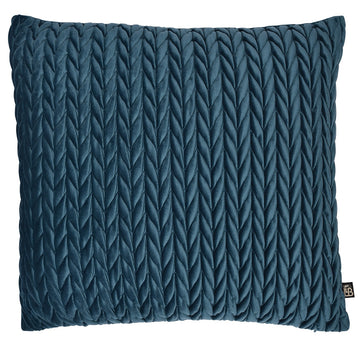 Laurence Llewelyn-Bowen Ruched Velvet Filled Cushion 43x43cm - Teal