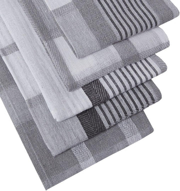 5pk Kitchen Tea Towel Set - Grey