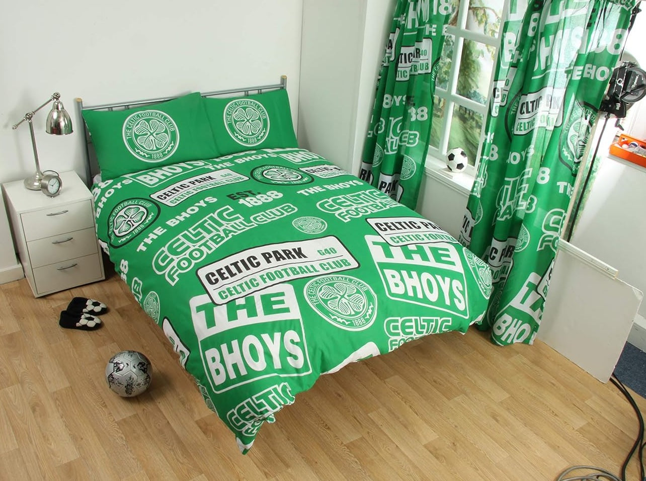 Celtic Football Club FC The Bhoys Duvet Cover Set, Double, Green