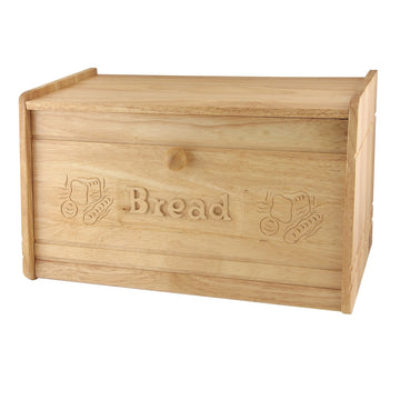 Wooden Bread Bin With Carved Label