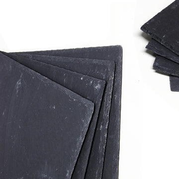 8pc Set of Grey Natural Slate Coasters and Placemats