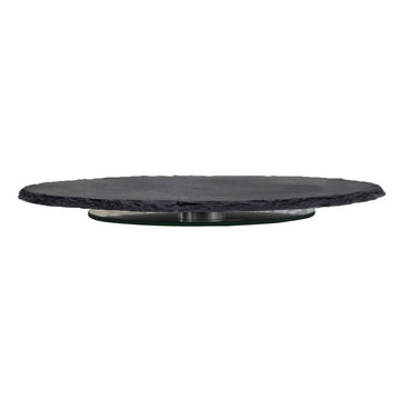 30cm Natural Slate Lazy Susan Rotating Revolving Round Table Tray