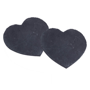 Set of 2 Natural Slate Heart Placemats