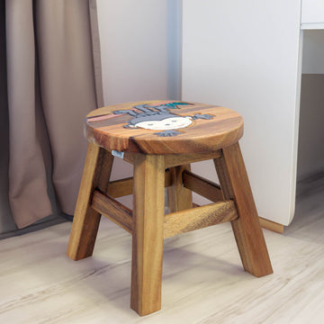 Monkey Design Kids Wooden Stool