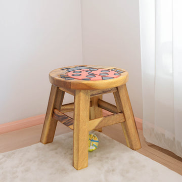 Ladybird Design Kids Wooden Stool