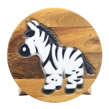 Zebra Design Kids Wooden Stool