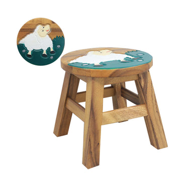 Sheep Design Kids Wooden Stool