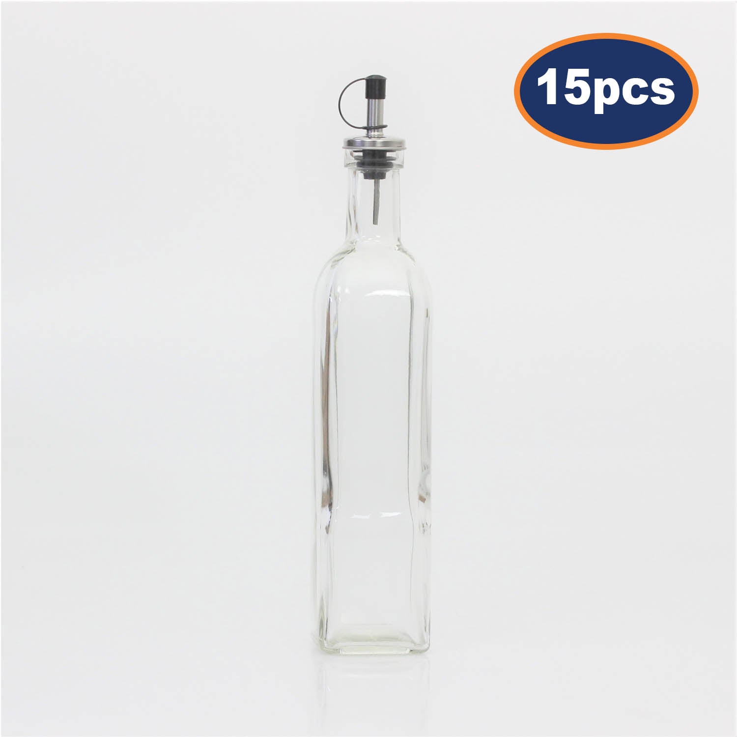 15Pcs 500ml Clear Glass Oil Drizzle Bottles