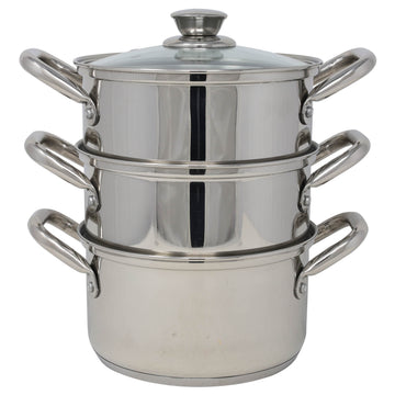 20cm 3 Tier Stainless Steel Steamer Set