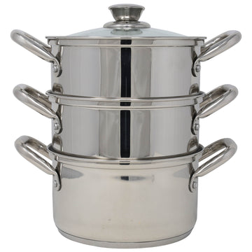 20cm 3 Tier Stainless Steel Steamer Set