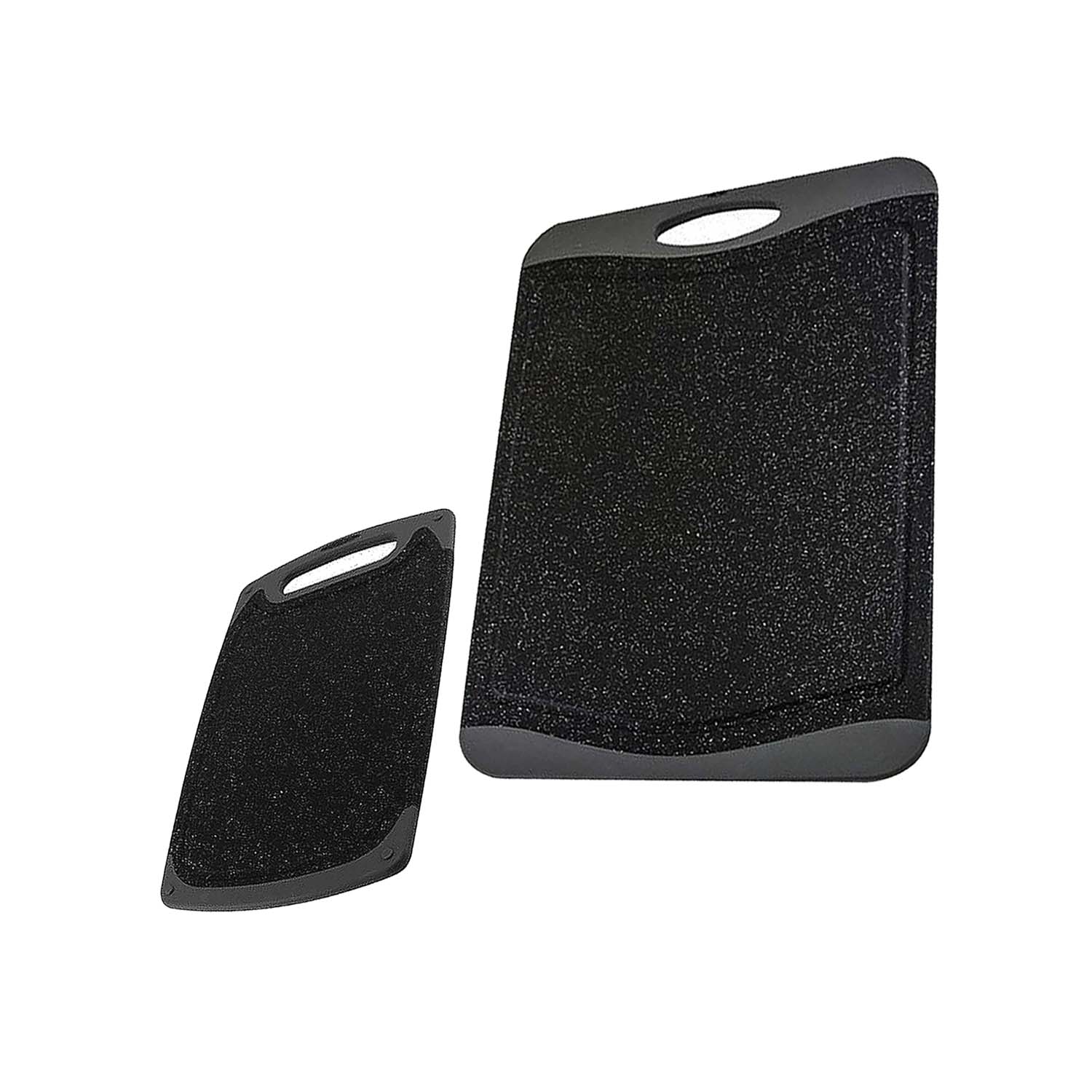 Small & Large Black Plastic Non Slip Cutting Board Set