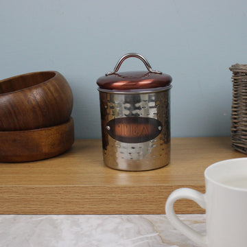 Vintage Retro Stainless Steel Tea Canister Container Jar