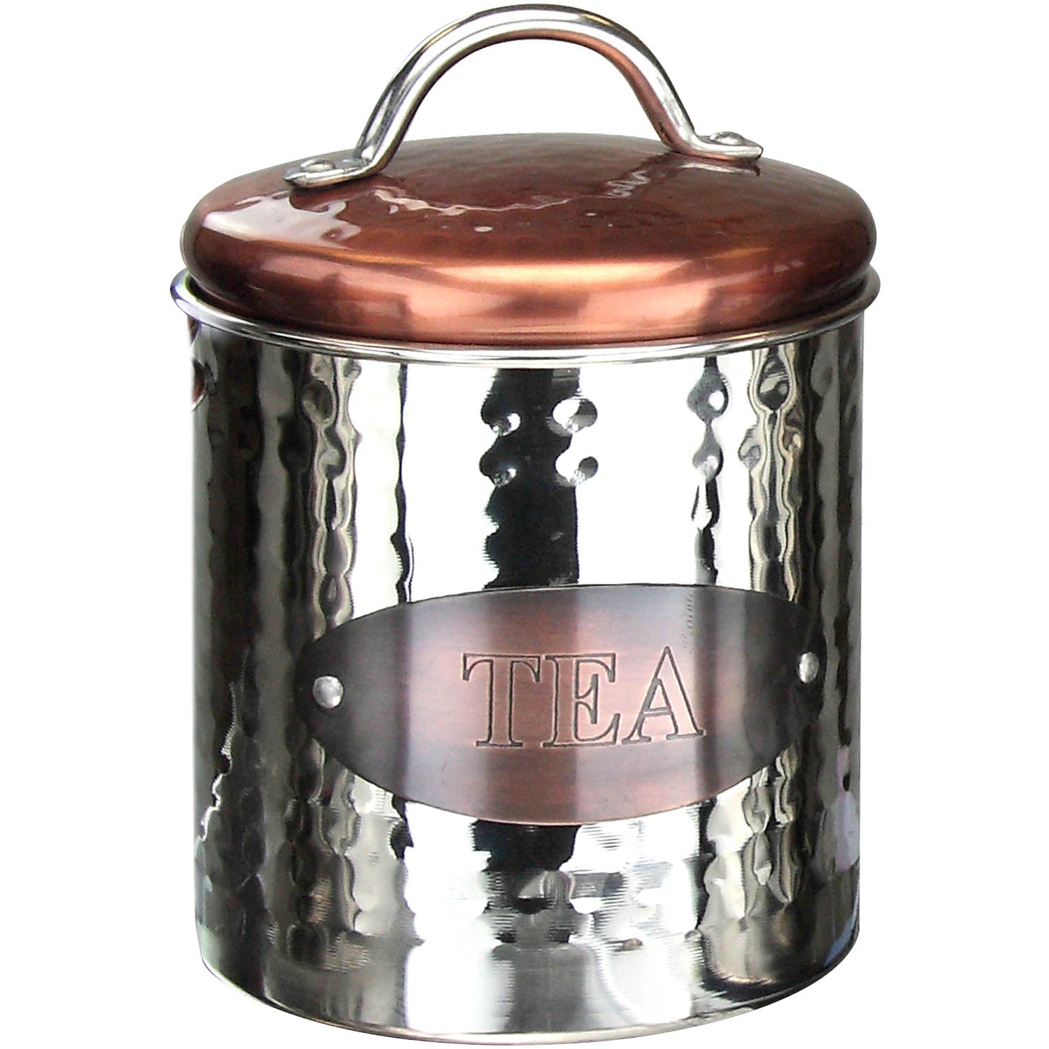 Vintage Retro Stainless Steel Tea Canister Container Jar