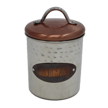 Vintage Retro Stainless Steel Sugar Canister Container Jar
