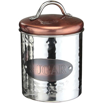 Vintage Retro Stainless Steel Sugar Canister Container Jar