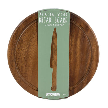 25cm Round Acacia Wood Worktop Saver  Bread Board