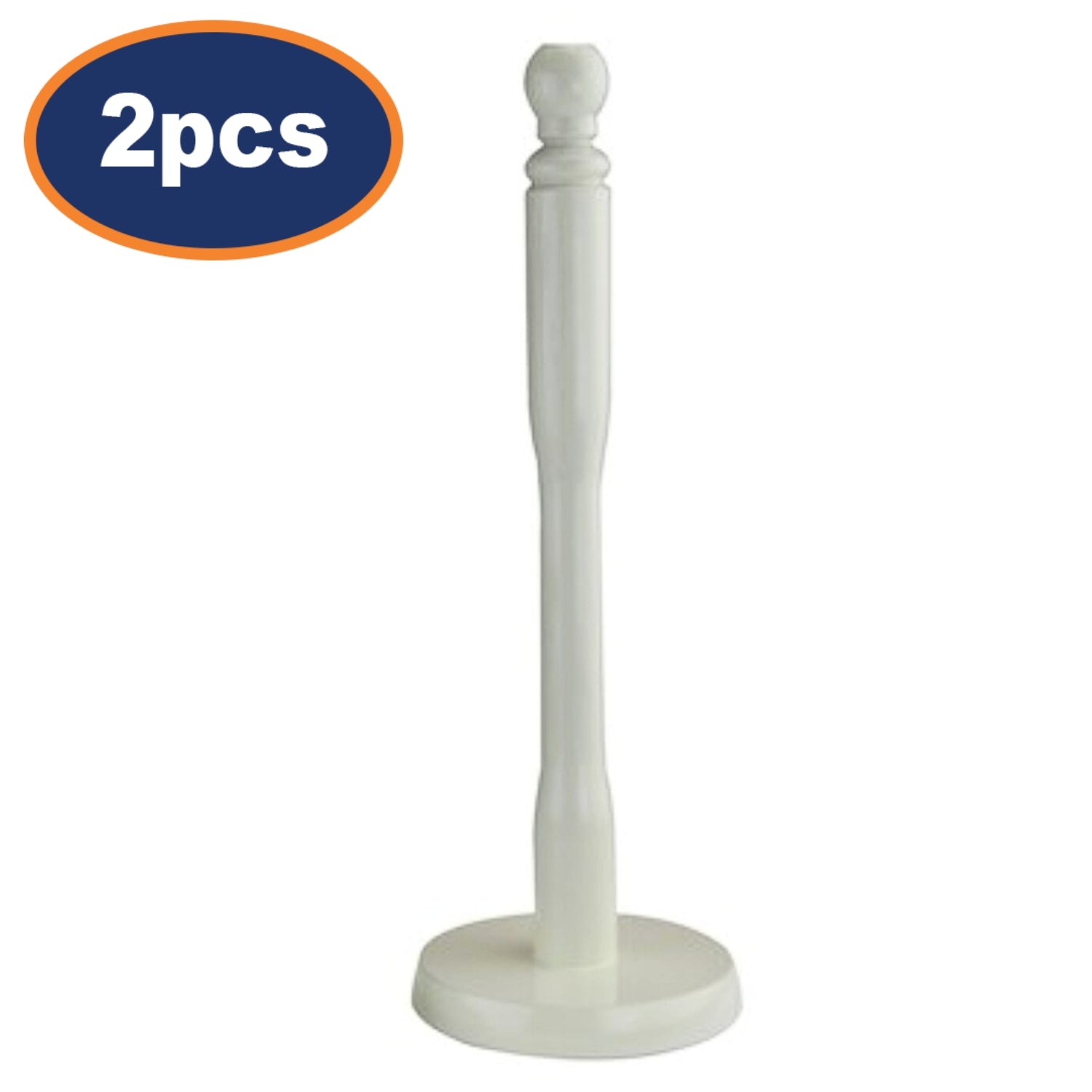 2Pcs Cream Finish Wooden Free Standing Paper Towel Holders