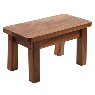 Dark Brown Rectangular Kids Wooden Stool