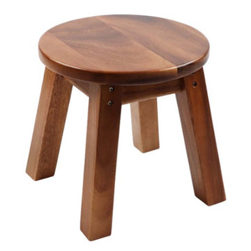 Dark Brown Round Kids Wooden Stool