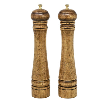 27cm Wooden Adjustable Salt & Pepper Mill Set