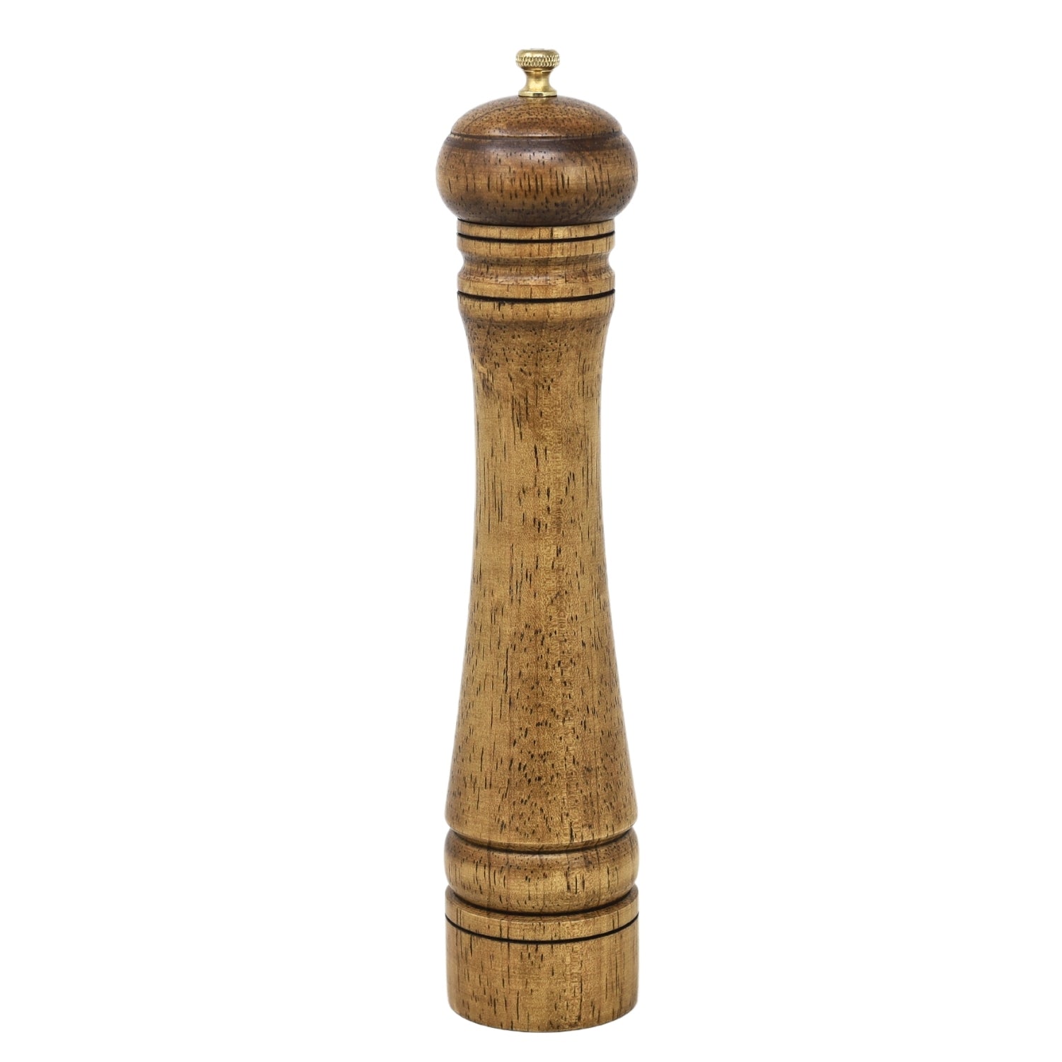 27cm Wooden Pepper Mill with Golden Knob