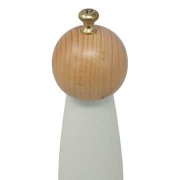 17cm Cream Brown Wooden Pepper Mill with Golden Knob