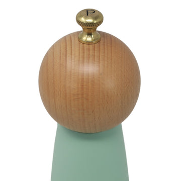 20cm Mint Green Wooden Pepper Mill with Golden Knob