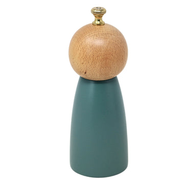 17cm Ivy Green Wooden Salt Mill with Golden Knob