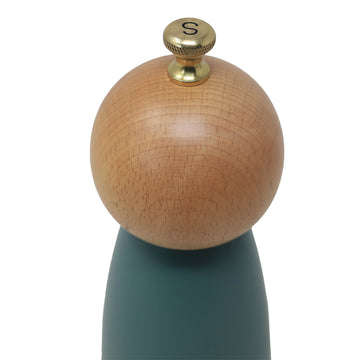 17cm Ivy Green Wooden Salt Mill with Golden Knob