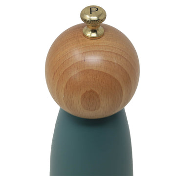 17cm Ivy Green Wooden Pepper Mill with Golden Knob