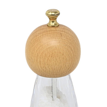 17cm Acrylic Beech Salt Mill with Golden Knob