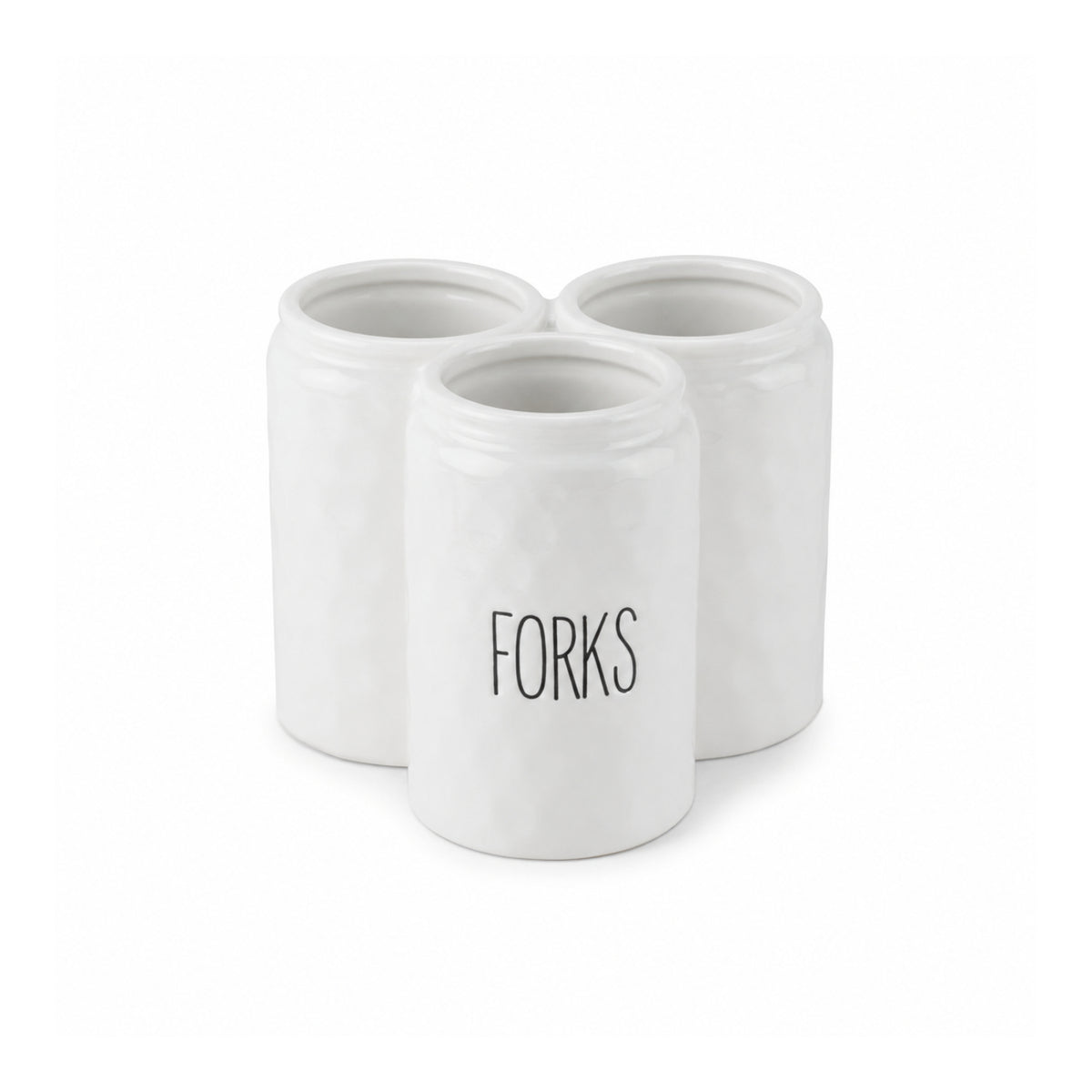 3pc White Ceramic Cutlery Holder