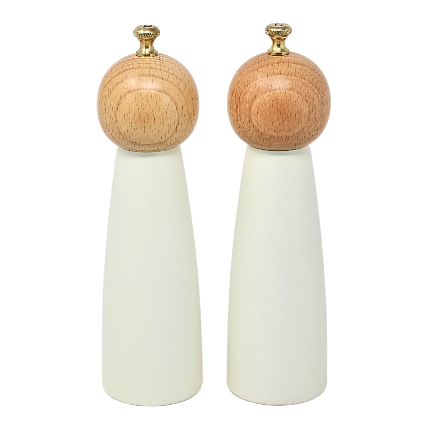 20cm Cream Wooden Salt & Pepper Mill Set