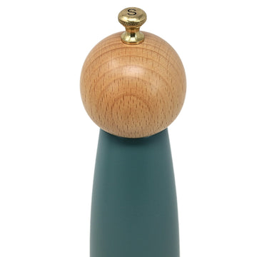 20cm Ivy Green Wooden Salt Mill with Golden Knob