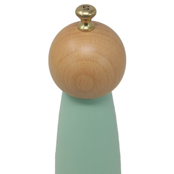 20cm Mint Green Wooden Salt Mill with Golden Knob