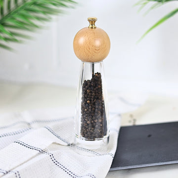 22cm Acrylic Beech Pepper Mill with Golden Knob