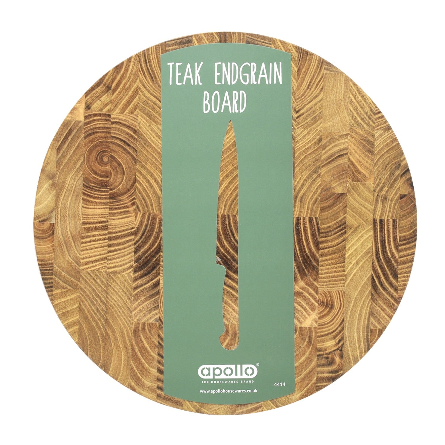 25cm Round Teak Endgrain Wood Worktop Saver Chopping Board