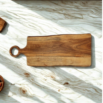 65x25cm Apollo Acacia Wood Rectangular Serving Board with Handle